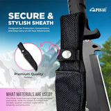 PISAU 420 Stainless Steel Fixed Blade Outdoor Knife with Nylon Sheath – 30.2cm