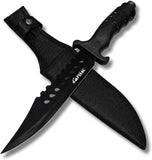 Fixed Blade Knife with Sheath – 420 Stainless Steel Outdoor Camping & Bushcraft Knife – 31cm Fixed Blade for Hiking, Fishing, Survival Gear