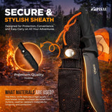 Fixed Blade Outdoor Knife with Sheath – 26cm Camping Knife for Hiking, Fishing & Outdoor Use