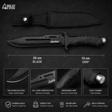 Fixed Blade Knife with Sheath – 420 Stainless Steel Outdoor Camping & Bushcraft Knife – 20cm Fixed Blade for Hiking, Fishing, Survival Gear