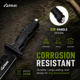 Fixed Blade Knife with Sheath – 420 Stainless Steel Outdoor Camping & Bushcraft Knife – 31cm Fixed Blade for Hiking, Fishing, Survival Gear