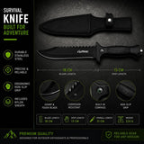 Fixed knife Survival Blade with Carry Case Camping Fishing Hiking Pig Hunting