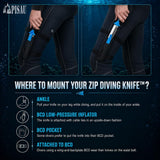 PISAU Stainless Steel Diving Knife with Sheath & 2 Leg Straps – 18cm