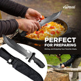 PISAU 420 Stainless Steel Fixed Blade Outdoor Knife with Nylon Sheath – 30.2cm