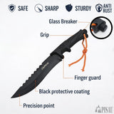 PISAU 5Cr13 Fixed Blade Outdoor Knife with Nylon Sheath – 22.8cm