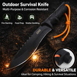Fixed Blade Outdoor Knife with Sheath – 26cm Camping Knife for Hiking, Fishing & Outdoor Use