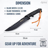 Fixed Blade Outdoor Knife with Sheath – 26cm Camping Knife for Hiking, Fishing & Outdoor Use