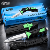 PISAU Stainless Steel Diving Knife with Sheath & 2 Leg Straps – 18cm