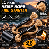 PISAU Wax-Infused Hemp Tinder Fire Starter Cord – 35cm
