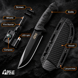 PISAU 5Cr13MoV Full-Tang Fixed Blade Outdoor Knife with Rigid Sheath – 26cm