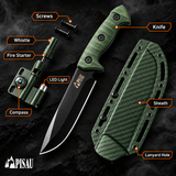 PISAU 5Cr13MoV Full-Tang Fixed Blade Outdoor Knife with Rigid Sheath – 26cm