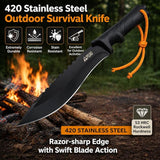 Fixed Blade Outdoor Knife with Sheath – 26cm Camping Knife for Hiking, Fishing & Outdoor Use