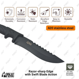 Outdoor Duty Fixed Blade Knife with Non-slip Handle and Nylon Sheath EDC Camping