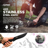 Outdoor Duty Fixed Blade Knife with Non-slip Handle and Nylon Sheath EDC Camping