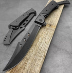 Outdoor Survival Straight Knife Hunting Hiking Pocket Tool Blade Camping folding