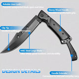 Outdoor Survival Straight Knife Hunting Hiking Pocket Tool Blade Camping folding