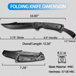 Outdoor Survival Straight Knife Hunting Hiking Pocket Tool Blade Camping folding