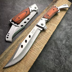 Outdoor Survival Straight Knife Hunting Hiking Pocket Tool Blade Camping folding