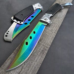 Outdoor Survival Straight Knife Hunting Hiking Pocket Tool Blade Camping folding