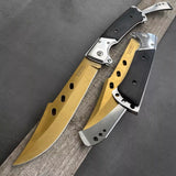Outdoor Survival Straight Knife Hunting Hiking Pocket Tool Blade Camping folding