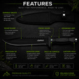 Fixed knife Survival Blade with Carry Case Camping Fishing Hiking Pig Hunting