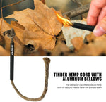Fire Starter Survival Tool - Parrafin Wax Infused Hemp Tinder Fire Starter Tube