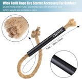 Fire Starter Survival Tool - Parrafin Wax Infused Hemp Tinder Fire Starter Tube